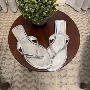 Tory Burch Silver Thong Sandal
